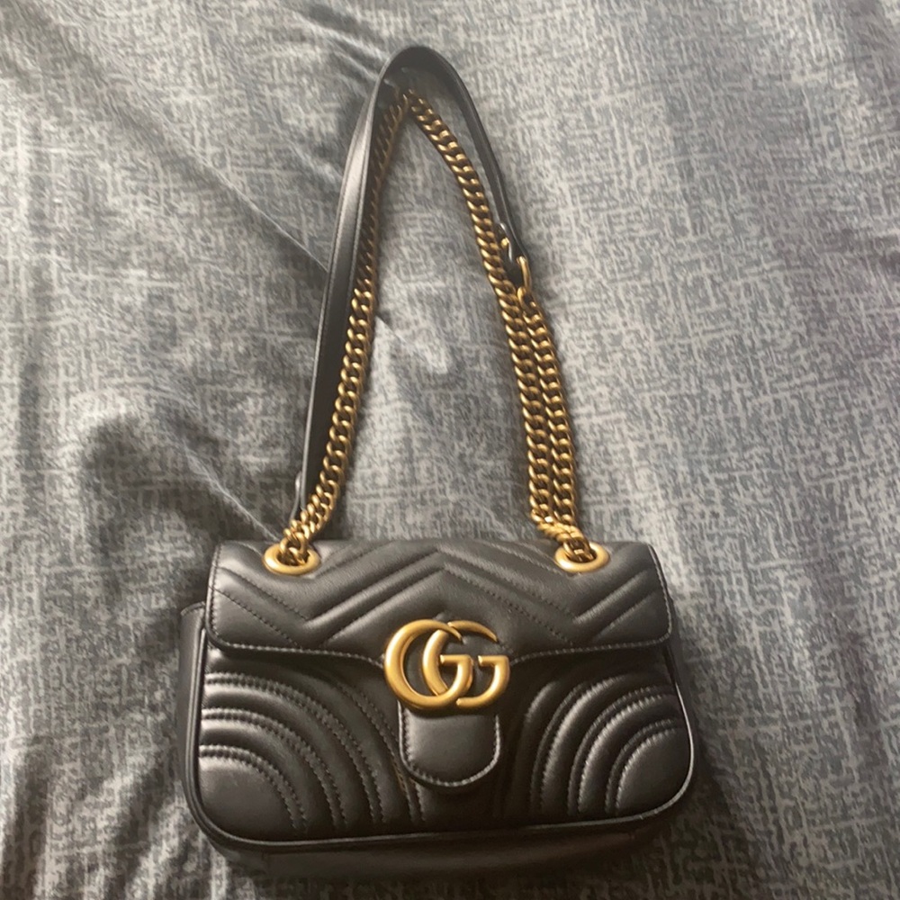 GUCCI BLACK MARMONT CROSSBODY/SHOULDER BAG
